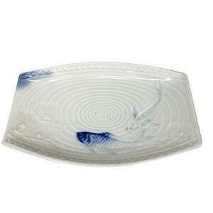 Gump's Porcelain Koi Sushi/Snack Plate